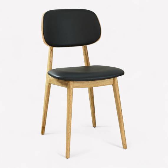 Bunny P Wood Restaurant Chair with Upholstered Seat – view 2