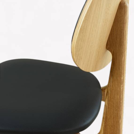 Bunny P Wood Restaurant Chair with Upholstered Seat – view 3