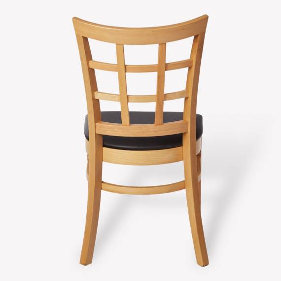 Lattice – Holz-Restaurantstuhl mit Polstersitz – Ansicht 3 Lattice – Holz-Restaurantstuhl mit Polstersitz – Ansicht 3