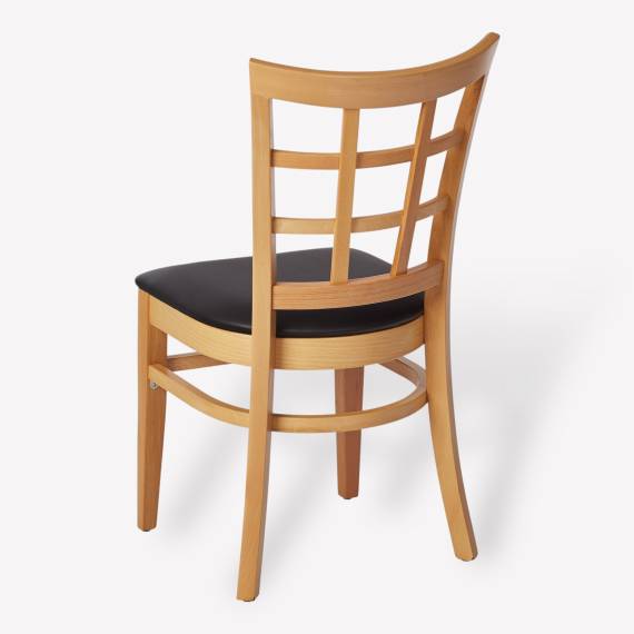 Lattice – Holz-Restaurantstuhl mit Polstersitz – Ansicht 2 Lattice – Holz-Restaurantstuhl mit Polstersitz – Ansicht 2