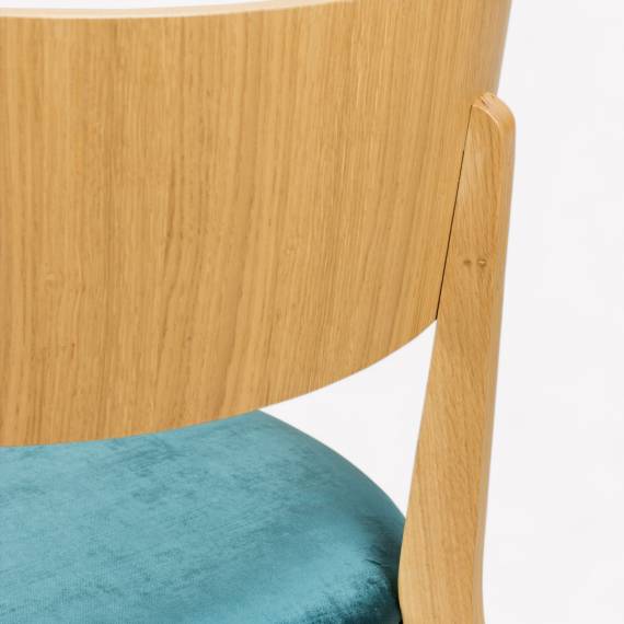 Dimmy P – chaise de restaurant en bois avec assise rembourrée – vue 3 Dimmy P – chaise de restaurant en bois avec assise rembourrée – vue 3