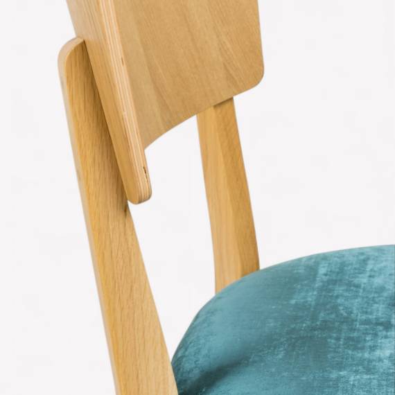 Dimmy P – chaise de restaurant en bois avec assise rembourrée – vue 2 Dimmy P – chaise de restaurant en bois avec assise rembourrée – vue 2