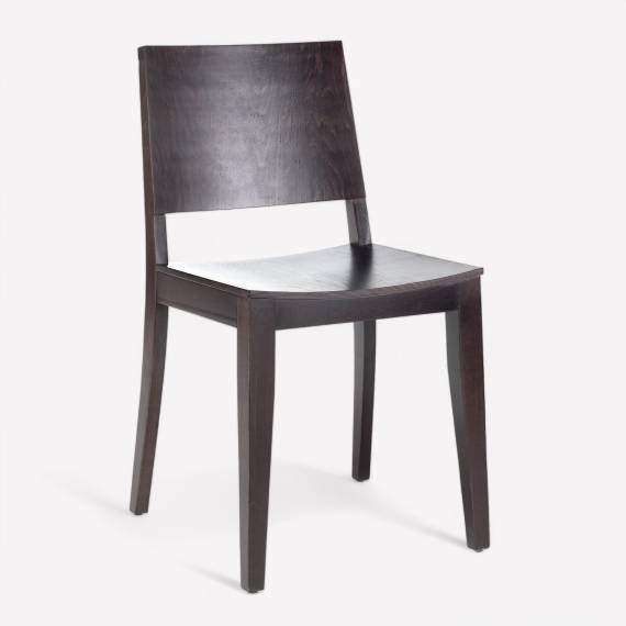 Basel N Wood Restaurant Chair with Upholstered Seat