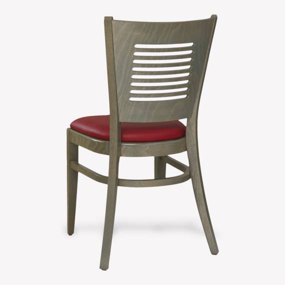 CZH-016-ST – chaise de restaurant en bois avec assise rembourrée – vue 2