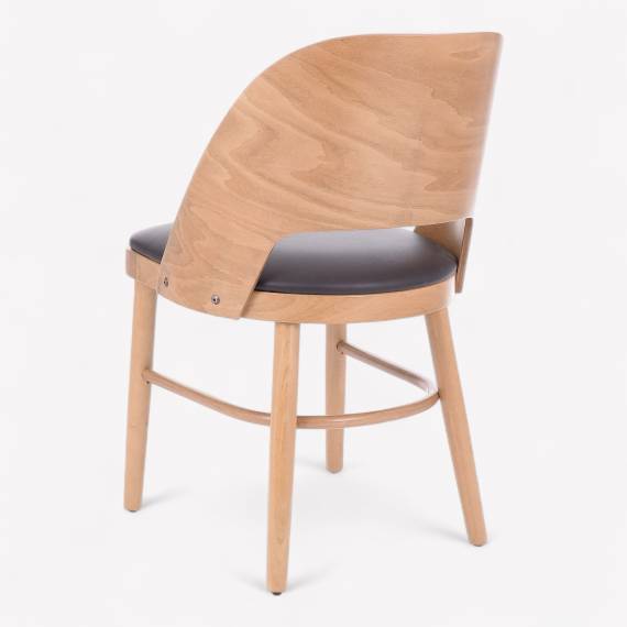 Debra US Wood Restaurant Chair with Upholstered Seat – view 2