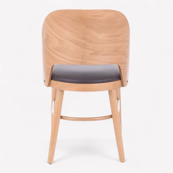 Debra US Wood Restaurant Chair with Upholstered Seat – view 4