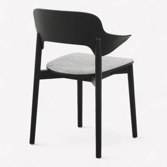 Star ALPS Wood Restaurant Armchair with Upholstered Seat – view 3