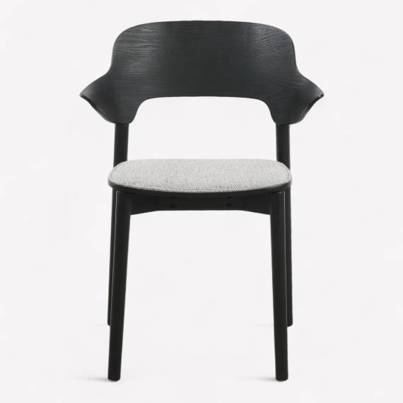 Star ALPS Wood Restaurant Armchair with Upholstered Seat – view 2