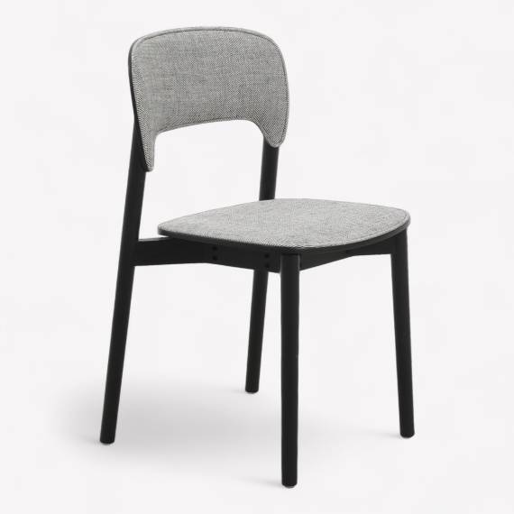 Star P Wood Restaurant Chair with Upholstered Seat – view 4