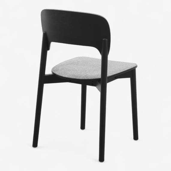 Star P Wood Restaurant Chair with Upholstered Seat – view 3