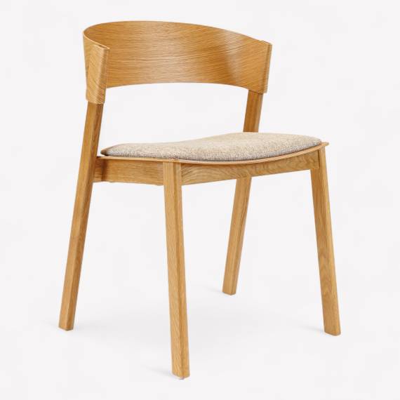 Wave PS Wood Restaurant Chair with Upholstered Seat – view 2