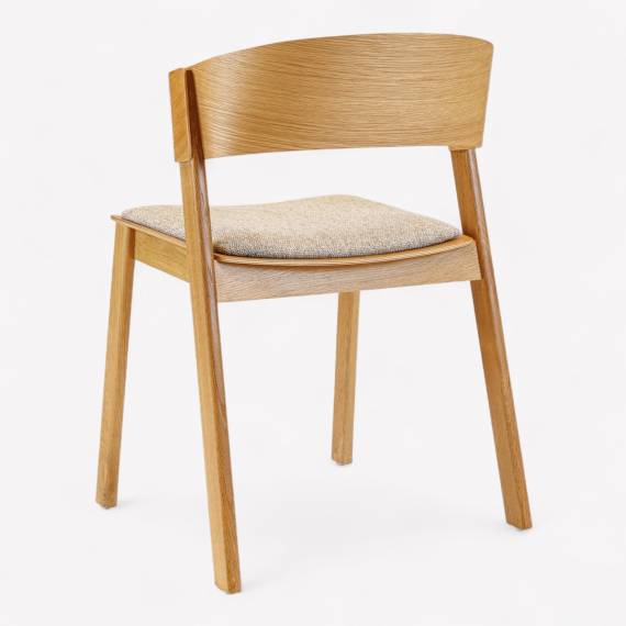 Wave PS Wood Restaurant Chair with Upholstered Seat