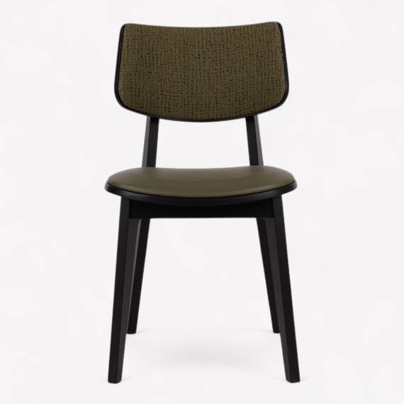 Pelle P Wood Restaurant Chair with Upholstered Seat – view 2 Pelle P Wood Restaurant Chair with Upholstered Seat – view 2