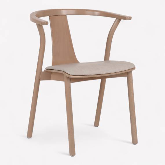 Arres P Wood Restaurant Chair with Upholstered Seat – view 4 Arres P Wood Restaurant Chair with Upholstered Seat – view 4