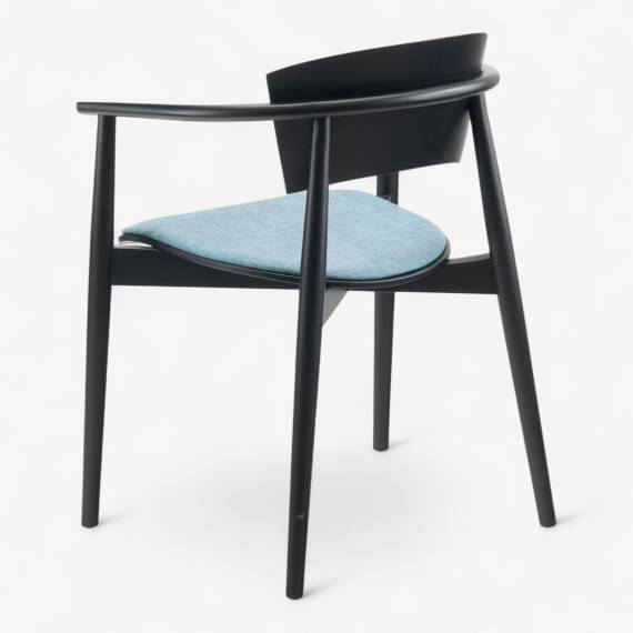 Frank P Wood Restaurant Chair with Upholstered Seat