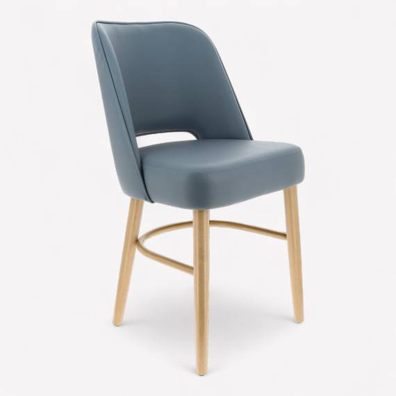Debra XLP Wood Restaurant Chair with Upholstered Seat – view 3