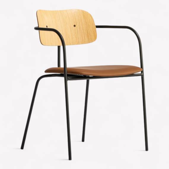 Max Upholstered Metal Restaurant Armchair – view 3