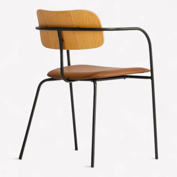 Max Upholstered Metal Restaurant Armchair – view 2