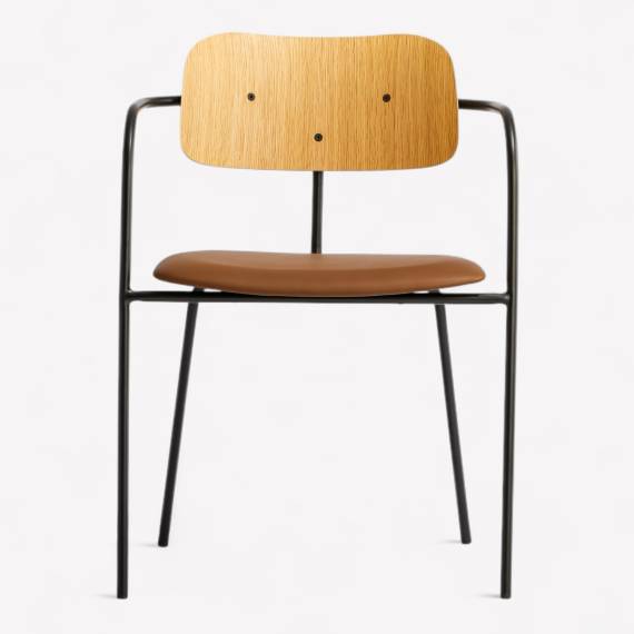 Max Upholstered Metal Restaurant Armchair